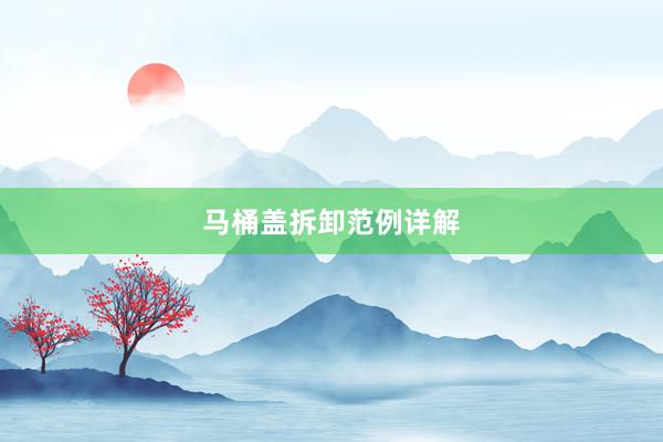 马桶盖拆卸范例详解