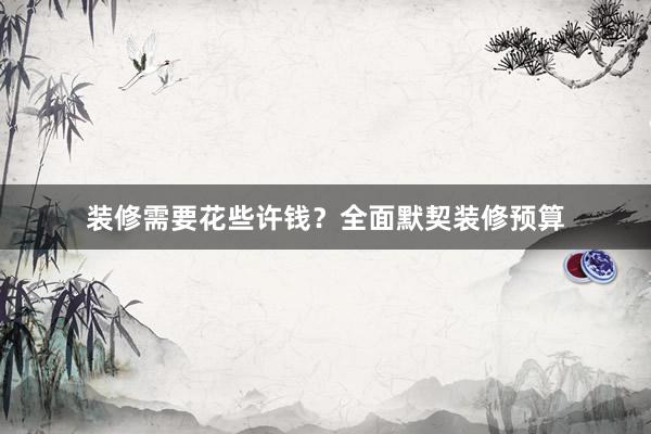 装修需要花些许钱？全面默契装修预算